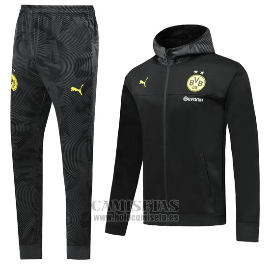 Chandal con Capucha del Borussia Dortmund 2019-2020 Negro